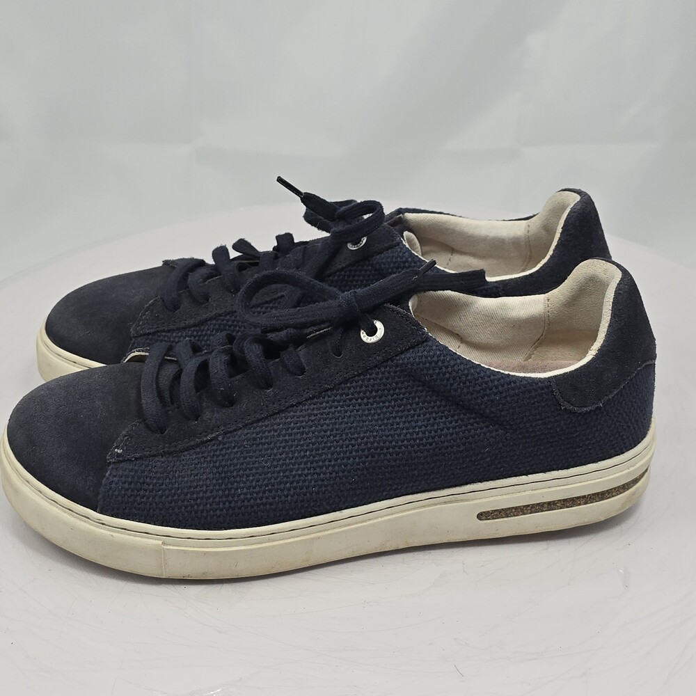 Birkenstock Bend Low Sneakers Women 10/Men 8/41 Wide Suede Canvas Navy Blue Shoe